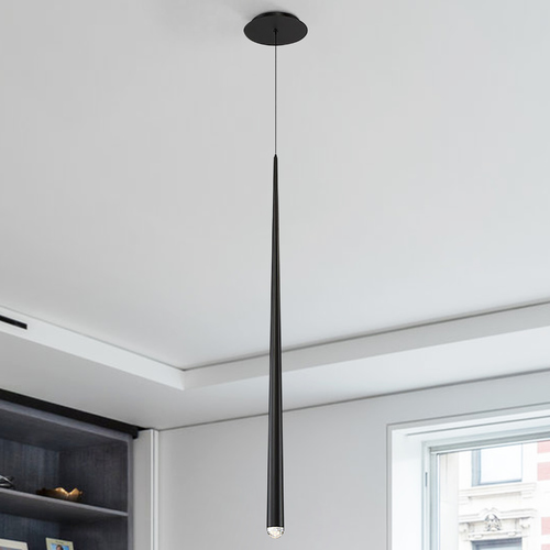 Modern Forms by WAC Lighting Cascade 37-Inch High LED Mini Pendant in Black by Modern Forms PD-41737-BK