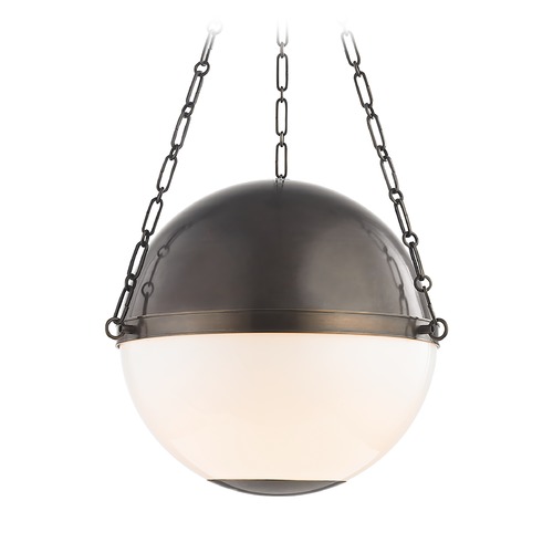 Hudson Valley Lighting Sphere No. 2 Distressed Bronze Pendant with Opal Glass by Hudson Valley Lighting MDS751-DB