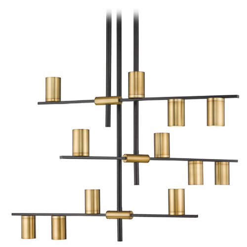 Z-Lite Calumet Matte Black & Olde Brass Chandelier by Z-Lite 814-12MB-OBR