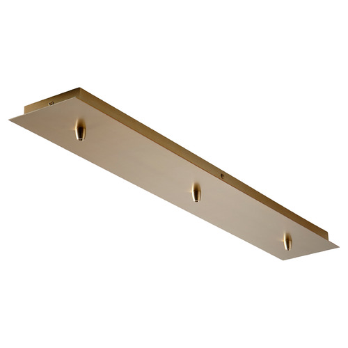 3-Light Linear Multi-Port Canopy in Aged Brass by Oxygen Lighting