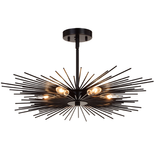 Vaxcel Lighting Nikko Matte Black Semi-Flushmount Light