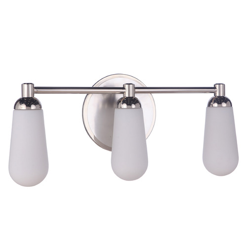 Craftmade Lighting Riggs Brushed Polished Nickel & Polished Nickel Bathroom Light by Craftmade Lighting 13122BNKPLN3