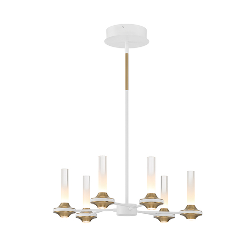 Torcia 6-Light LED Chandelier in Matte White by Eurofase Lighting