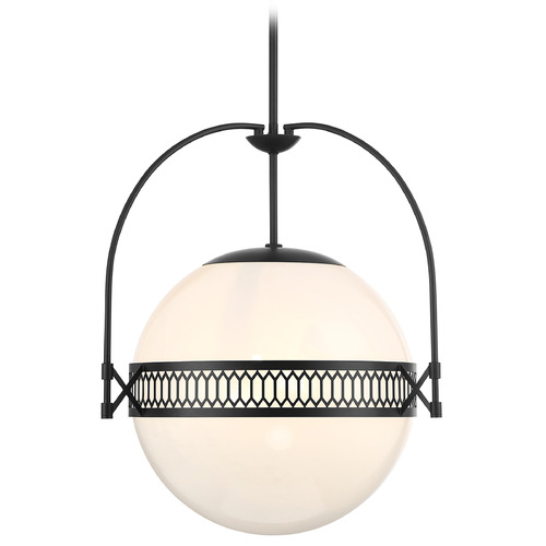 Savoy House Lighting Thornhill Matte Black Pendant Light with Globe Shade
