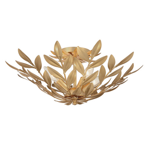 Broche 4-Light Semi-Flush in Antique Gold by Crystorama Lighting