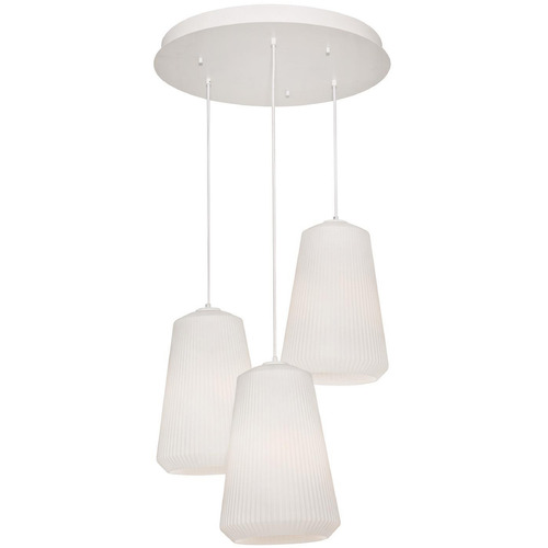 Afx Lighting Isla White Multi-Light Pendant with Conical Shade