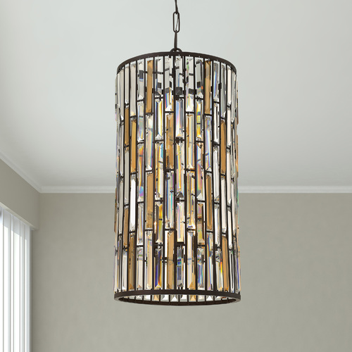 Gemma 33.50-Inch High Pendant in Vintage Bronze by Fredrick Ramond