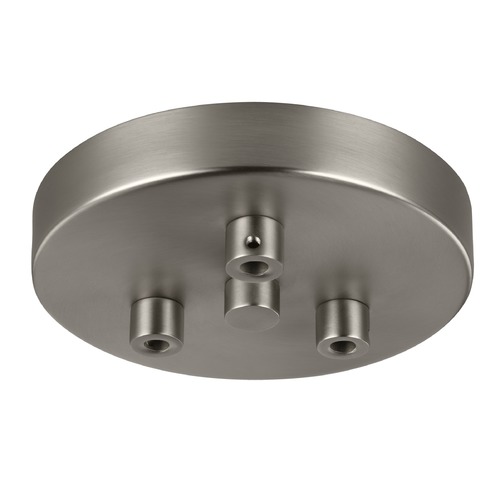 3-Light Multi-Port Canopy with Swag Hooks in Satin Nickel by Generation Lighting