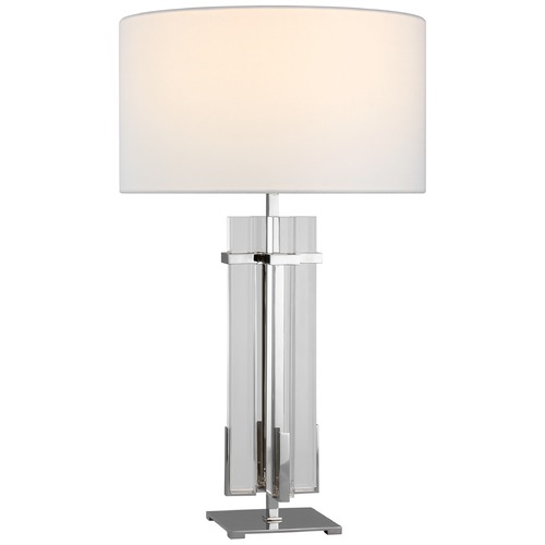 Visual Comfort Signature Collection Ian K. Fowler Malik Table Lamp in Polished Nickel by Visual Comfort Signature S3910PNCGL