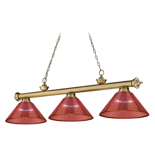 Z-Lite Cordon Rubbed Brass Billiard Light by Z-Lite 2306-3RB-ARBG