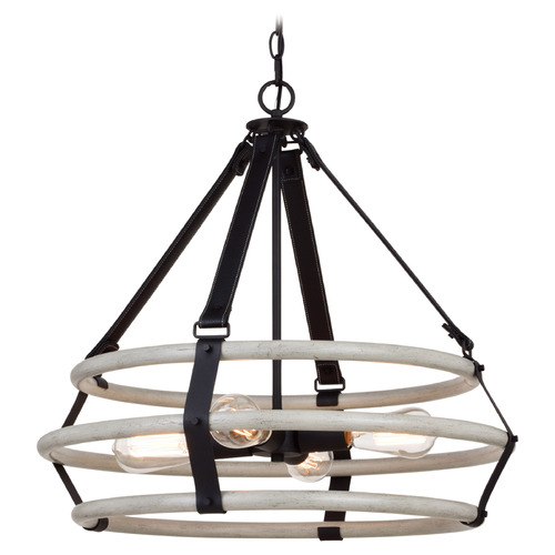 Vaxcel Lighting Taylor Textured Black & Ash Gray Pendant Light