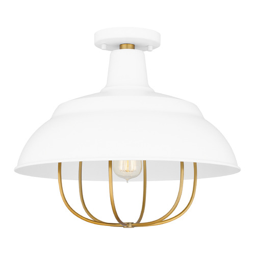 Quoizel Lighting Darmody 17-Inch Semi-Flush Mount in White Lustre by Quoizel Lighting QFL5357W