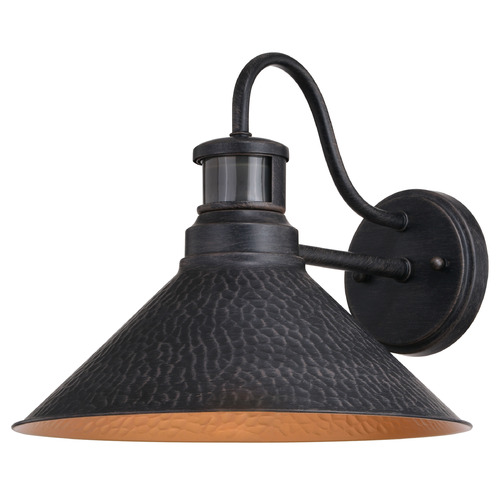 Vaxcel Lighting Outland Aged Iron & Light Gold Barn Light