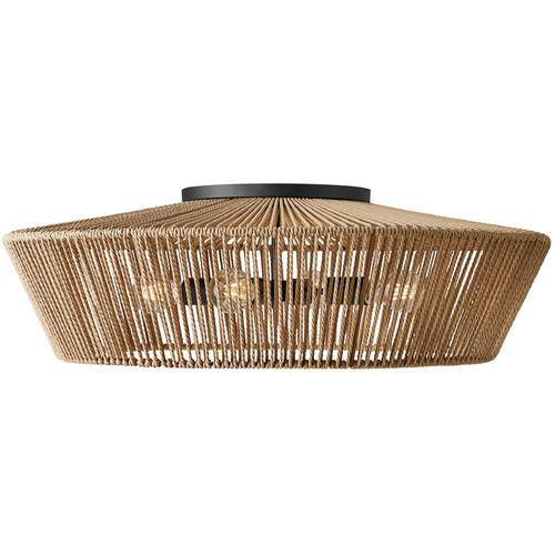 Justice Design Nido 30 Inch Natural Rope 4-Light Semi-Flush