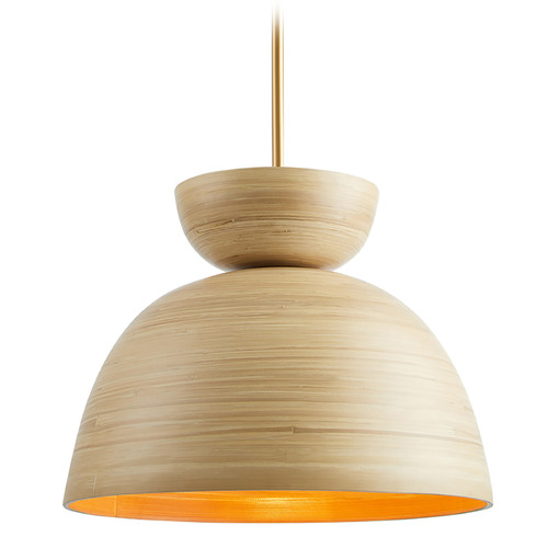 Savoy House Lighting Agave Natural Bamboo Pendant Light with Bowl / Dome Shade