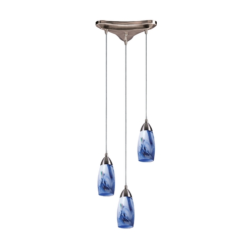 Elk Lighting Modern Multi-Light Pendant Light with Art Glass and 3-Lights 110-3MT