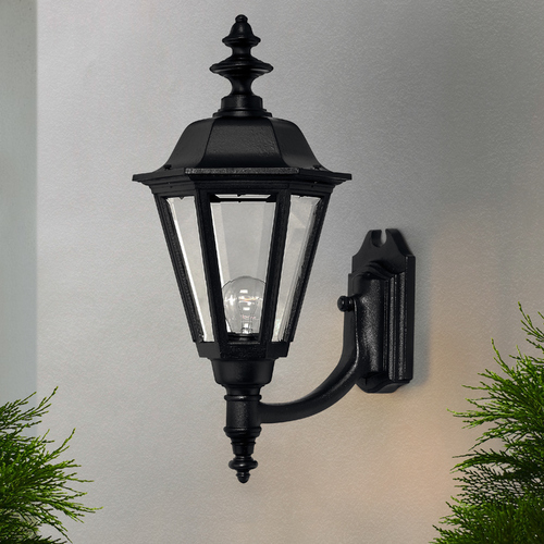 Hinkley Outdoor Wall Light with Clear Glass in Black Finish 1449BK