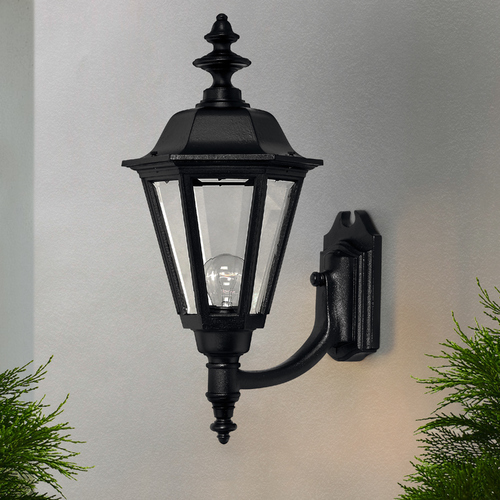 Hinkley Outdoor Wall Light with Clear Glass in Black by Hinkley Lighting 1449BK