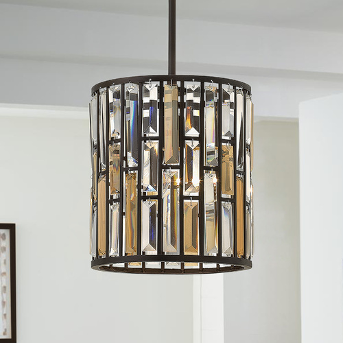 Gemma 10.25-Inch Crystal Pendant in Vintage Bronze by Fredrick Ramond