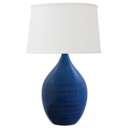 Scatchard Stoneware Blue Gloss Table Lamp by House of Troy Lighting