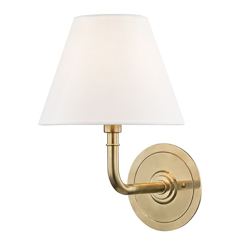 Hudson Valley Lighting Signature No. 1 Aged Brass Sconce by Hudson Valley Lighting MDS600-AGB