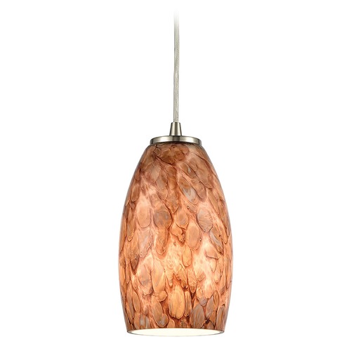 Elk Lighting Elk Lighting Nature's Collage Satin Nickel Mini-Pendant Light with Oblong Shade 60216/1