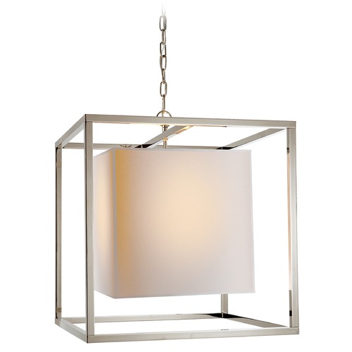 Visual Comfort Signature Collection Eric Cohler Caged Medium Lantern in Polished Nickel by Visual Comfort Signature SC5160PN