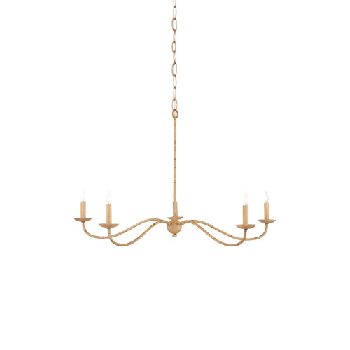 Saxon 33.25-Inch Chandelier in Saddle Tan by Curry & Company