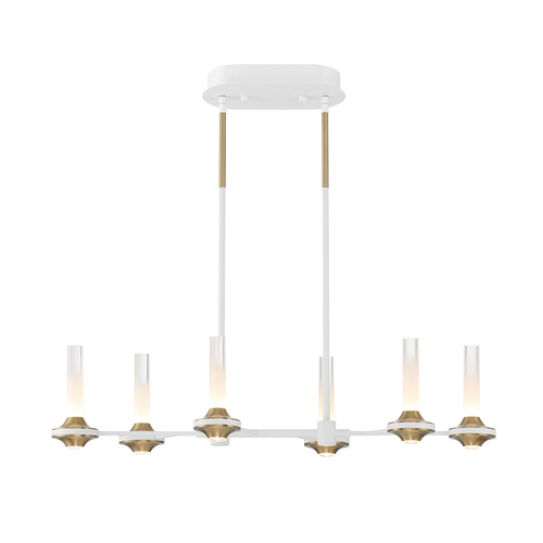 Eurofase Lighting Torcia 6-Light LED Linear Chandelier in White by Eurofase Lighting 45713-026