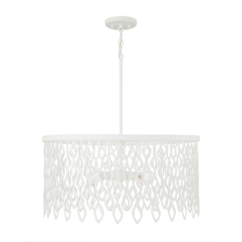 Capital Lighting Phoebe Matte White Pendant Light with Drum Shade