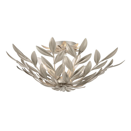 Crystorama Lighting Broche 4-Light Semi-Flush in Antique Silver by Crystorama Lighting 560-SA