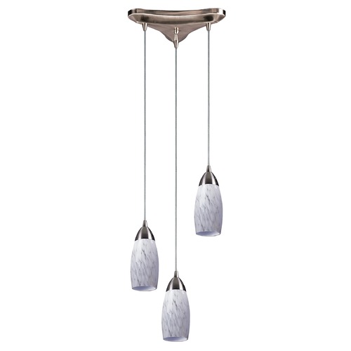 Elk Lighting Modern Multi-Light Pendant Light with Art Glass and 3-Lights 110-3SW