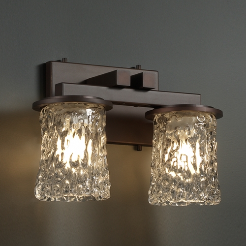 Justice Design Group Justice Design Group Veneto Luce Collection Dark Bronze Bathroom Light GLA-8772-16-CLRT-DBRZ