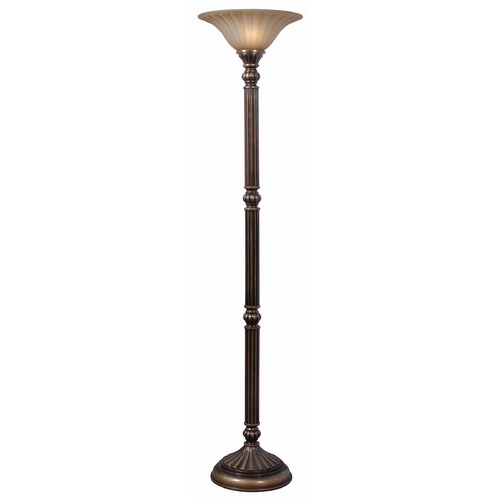 Kenroy Home Lighting Kenroy Home Lighting Reese Aged Golden Bronze Torchiere Lamp with Bell Shade 32419AGBZ