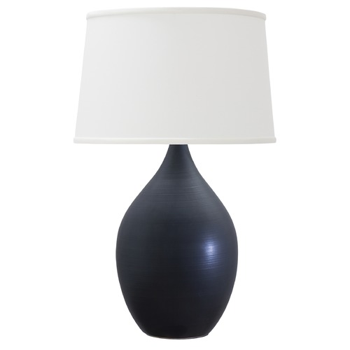 Scatchard Stoneware Black Matte Table Lamp by House of Troy Lighting