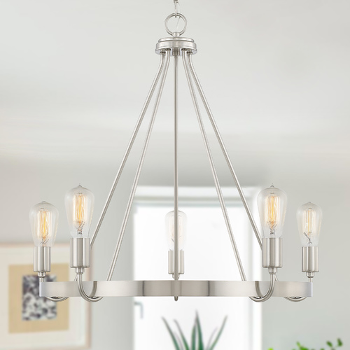Tanner 5-Light Chandelier in Brushed Nickel by HomePlace