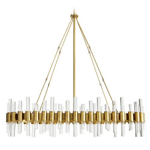 Haskell Oval Chandelier in Antique Brass by Arteriors Home