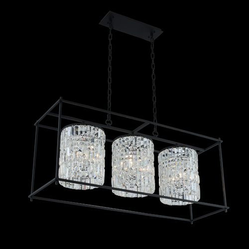 Allegri Lighting Joni 44-Inch Crystal Linear Light in Matte Black by Allegri Crystal 036160-052-FR001