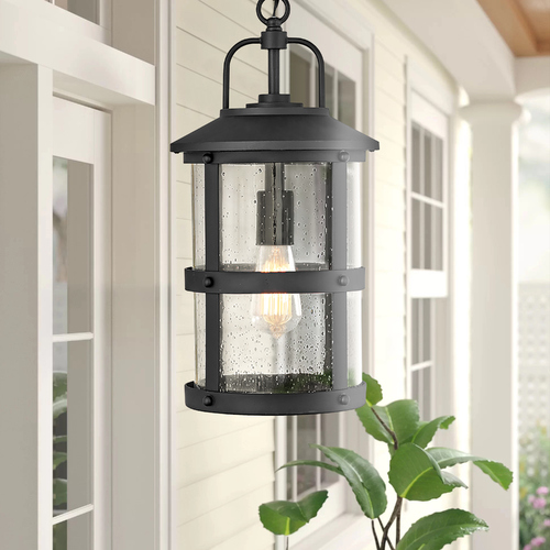 Hinkley Lakehouse 9-Inch Wide Black LED Outdoor Hanging Light by Hinkley Lighting 2682BK-LL