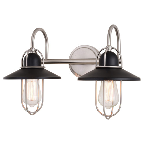 Vaxcel Lighting Galena Matte Black & Satin Nickel Bathroom Light