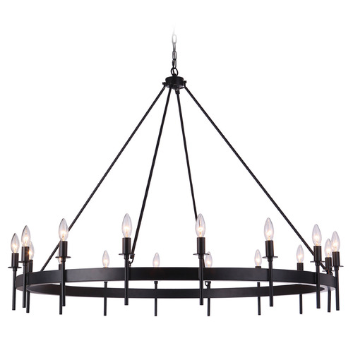 Larrson Flat Black Chandelier by Craftmade Lighting