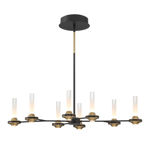Eurofase Lighting Torcia 8-Light LED Linear Chandelier in Black by Eurofase Lighting 45714-016