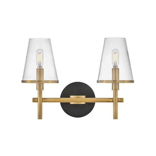 Marten 2-Light Bath Light in Brass & Black by Hinkley Lighting