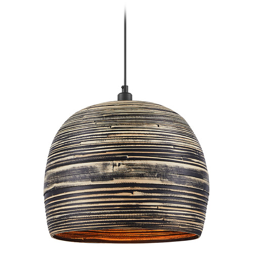 Savoy House Lighting Jamsen Black Bamboo Pendant Light