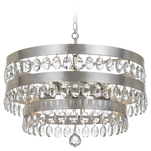 Crystorama Lighting Perla Antique Silver Crystal Chandelier