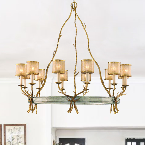 Corbett Lighting Parc Royale Gold & Silver Leaf Chandelier by Corbett Lighting 66-012