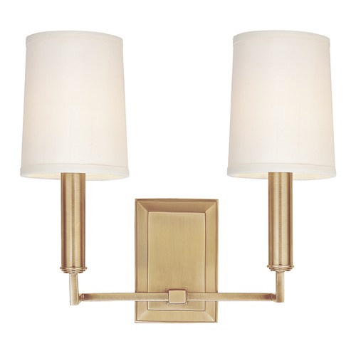 Clinton Double Sconce in Aged Brass by Hudson Valley Lighting