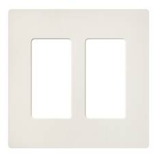 Lutron Dimmer Controls Designer Style 2-Gang Wall Plate in Biscuit SC-2-BI