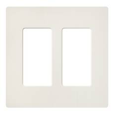 Lutron Dimmer Controls Designer Style 2-Gang Wallplate in Biscuit SC-2-BI