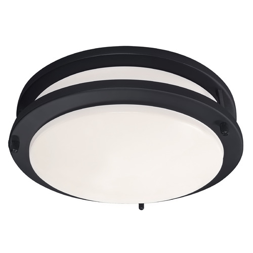 Passage 12-Inch LED Flush Mount in Matte Black by Design Classics
